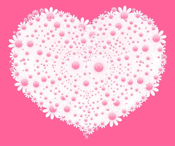 Фон з красивою camomil до дня Святого Валентина — стоковий вектор