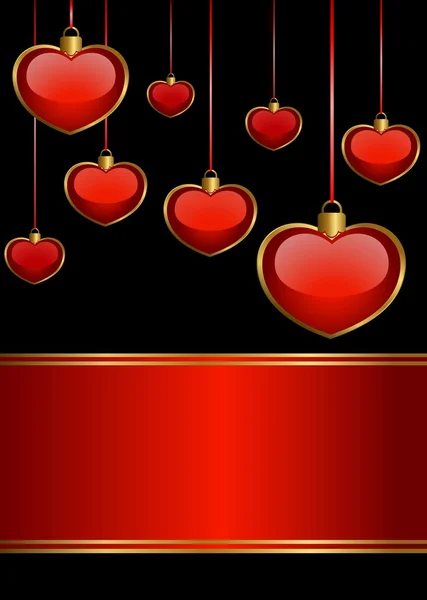 Fundo por belos corações vermelhos para o dia de santo Valentim —  Vetores de Stock