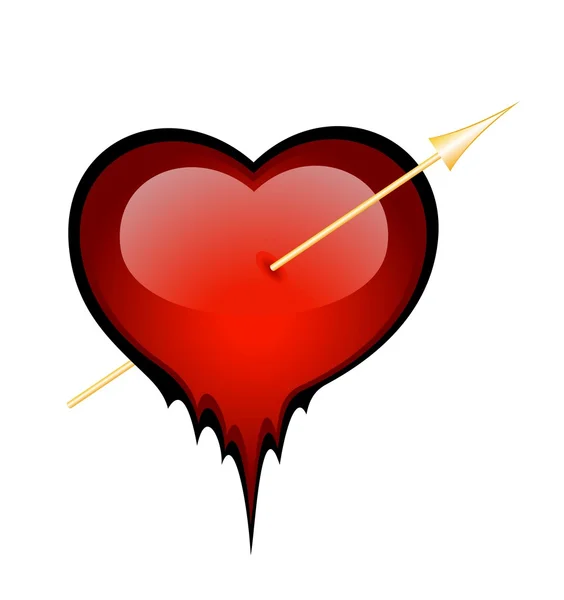 Sevgililer gününde bir tasarım güzel parlak kırmızı kalp — Stok Vektör
