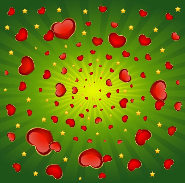 Background with beautiful hearts for the day of sainted Valentine — Stock Vector