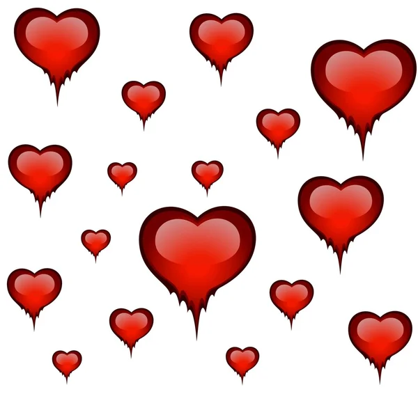 Mooie heldere rood hart voor een ontwerp op de dag van de Valentijnskaart — Stockvector