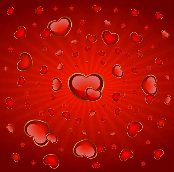 Background with beautiful hearts for the day of sainted Valentine — Stock Vector
