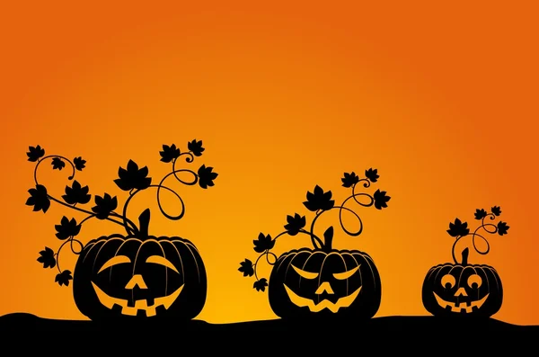 Vyřezávané tvář zářila na halloween dýně — Stockový vektor