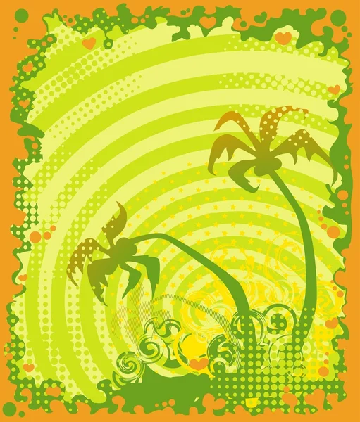 Banner de verano con palmeras tropicales — Archivo Imágenes Vectoriales