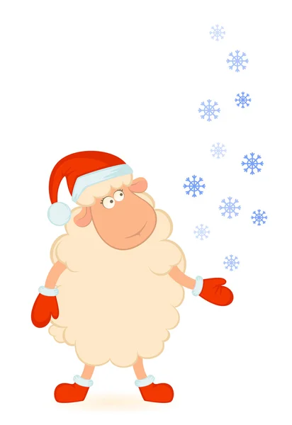 Αστείο Χριστούγεννα πρόβατα, κινούμενα σχέδια — Διανυσματικό Αρχείο