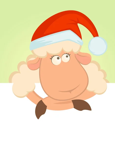 面白い羊はクリスマスを漫画します。 — ストックベクタ