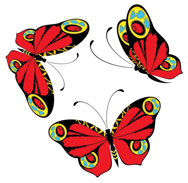 Schöner Schmetterling auf weißem Hintergrund — Stockvektor