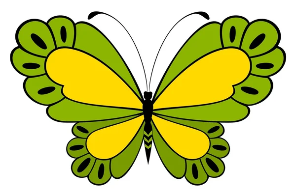 Hermosa mariposa sobre un fondo blanco — Archivo Imágenes Vectoriales