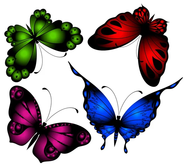 設計のための美しい蝶をベクターします。 — ストックベクタ