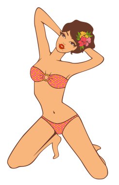 Beautiful pin-up girl in retro style. clipart