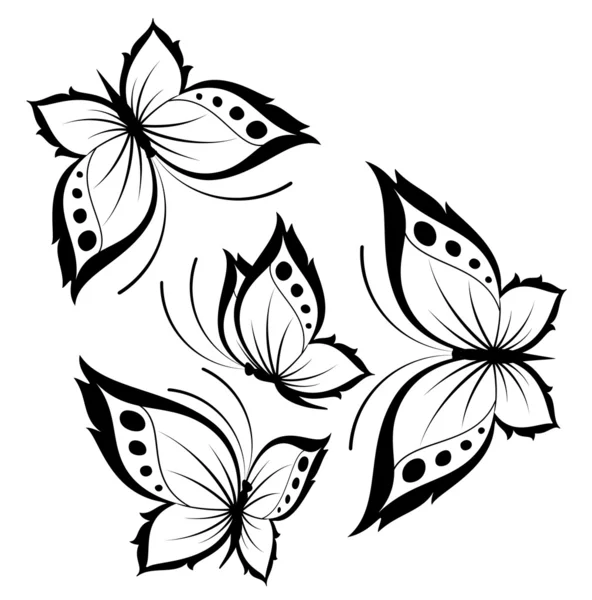 Hermosas mariposas para un diseño — Archivo Imágenes Vectoriales