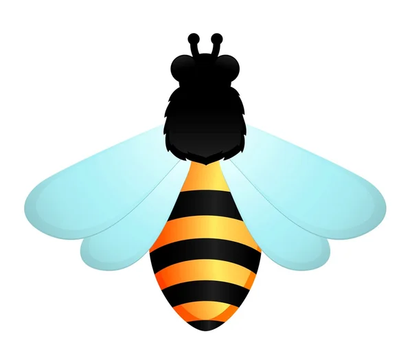 Lebah lucu di latar belakang putih - Stok Vektor