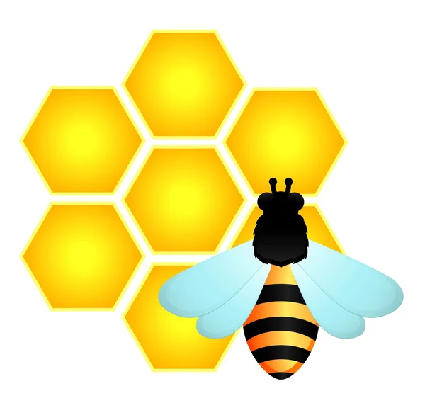 Красивый яркий фон с забавными пчёлами — стоковый вектор