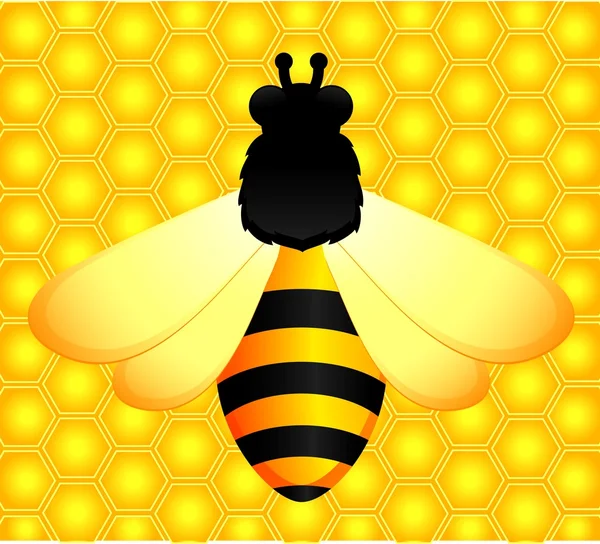 Hermoso fondo brillante con abeja divertida — Vector de stock