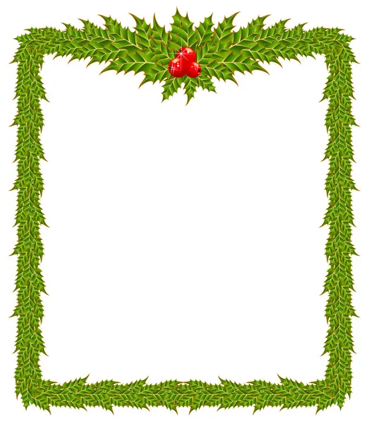 Krásné vánoční rám na bílém pozadí — Stockový vektor
