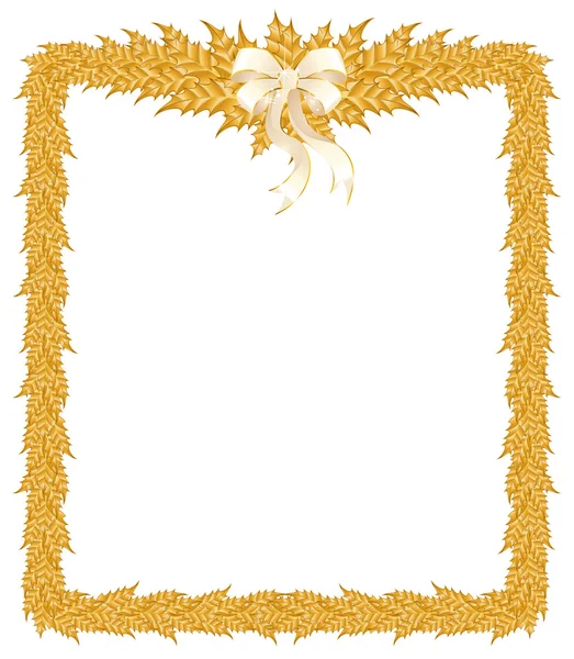 Hermoso marco de Navidad con lazo blanco sobre un fondo blanco — Archivo Imágenes Vectoriales