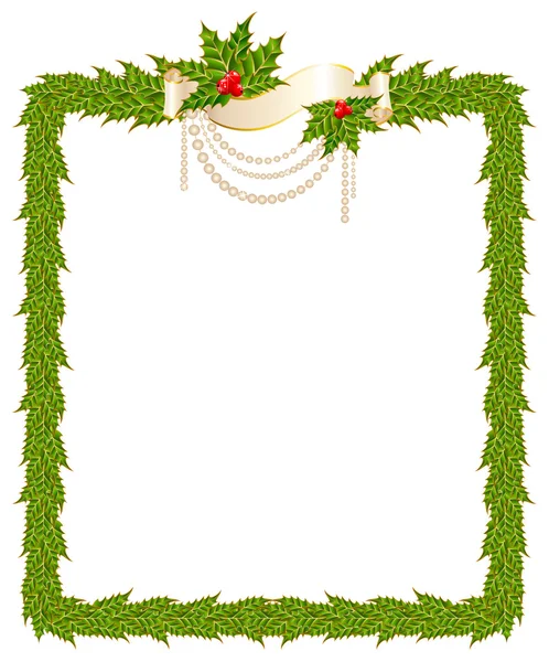 Bela moldura de Natal em um fundo branco — Vetor de Stock