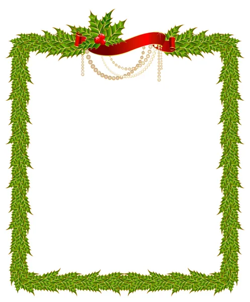 Красивая рождественская рамка на белом фоне — стоковый вектор