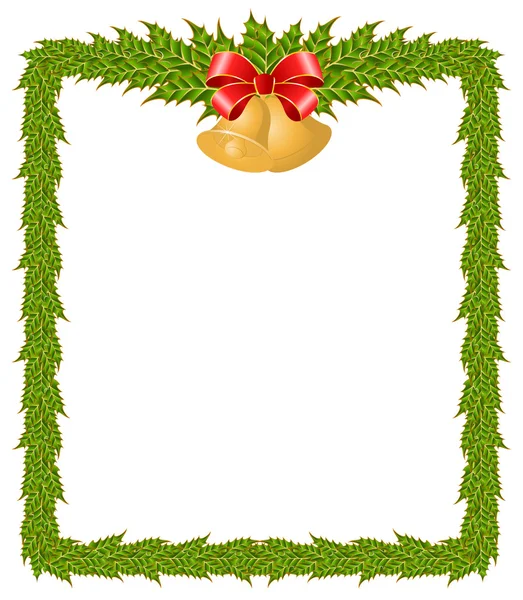 Krásné vánoční rám na bílém pozadí — Stockový vektor