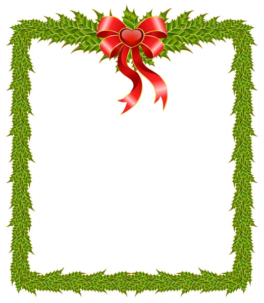 Красивая рождественская рамка на белом фоне — стоковый вектор