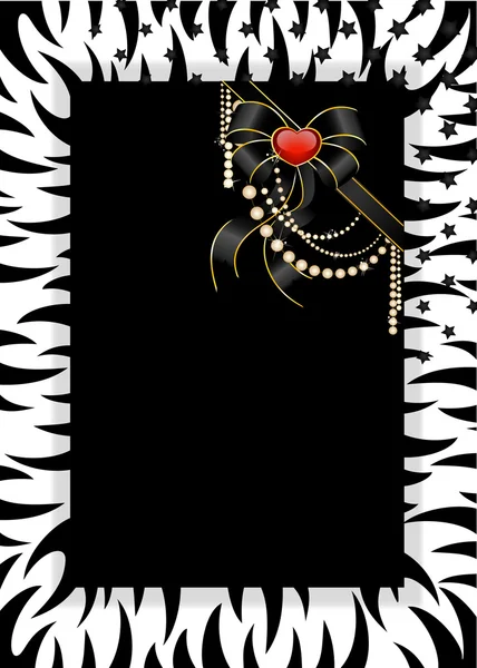在老虎的风格美丽帧装饰弓为圣诞 postals — 图库矢量图片