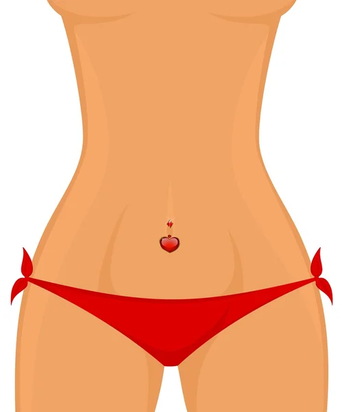 Sexy muslos femeninos están en bikini — Vector de stock