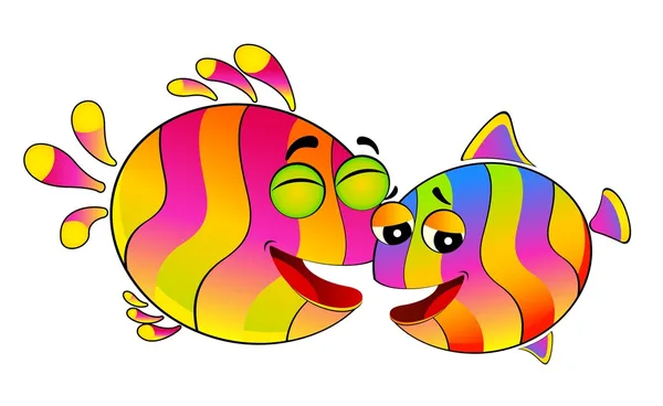 Kolorowe ryby tropikalne, zakochany w dniu Walentynki — Wektor stockowy