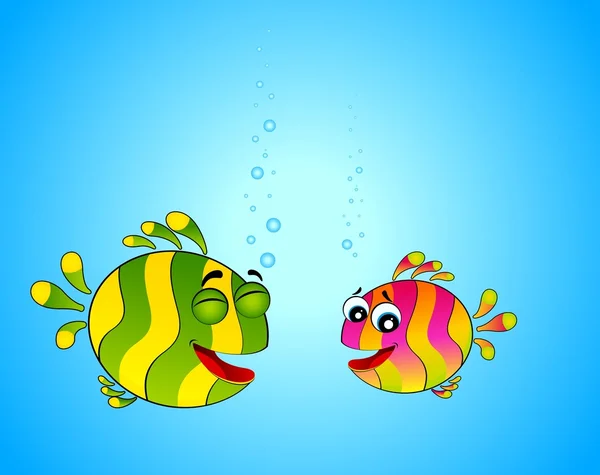 Coloridos peces tropicales enamorados del día de San Valentín — Vector de stock