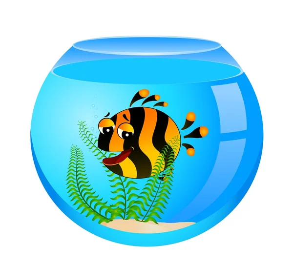 少しのカラフルな熱帯魚の水槽 — ストックベクタ
