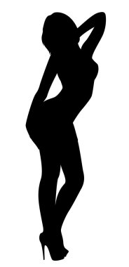 Vector sexy girl dances striptease clipart