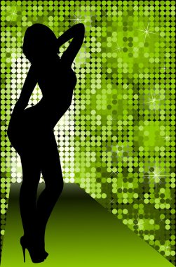 Vector sexy girl dances striptease clipart