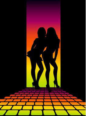Silhouette of girls clipart