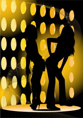 Silhouette of girls clipart