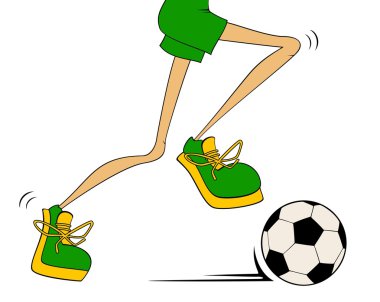 Cartoon athletic legs plays football clipart