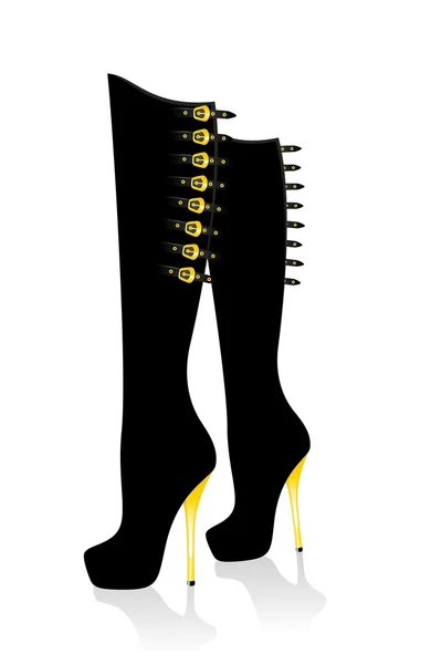 Женская сексуальная обувь против дизайна — стоковый вектор