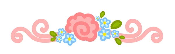 Vecteur valentines élément de jour avec des fleurs — Image vectorielle