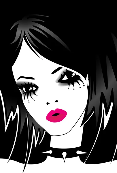 Portrait de belle fille de emo — Image vectorielle