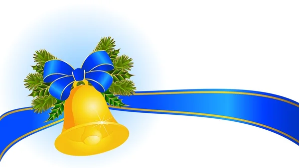 Boże Narodzenie bluebell z kokardą na białe tło wektor — Wektor stockowy