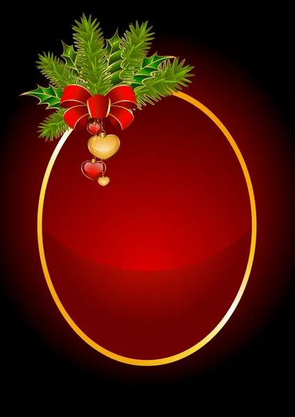 Arrière-plan de Noël vectoriel avec des coeurs et arc rouge — Image vectorielle