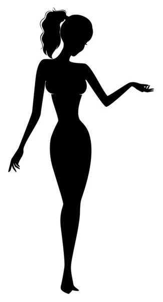 Vector Beautiful pin-up silhouette — Stock Vector