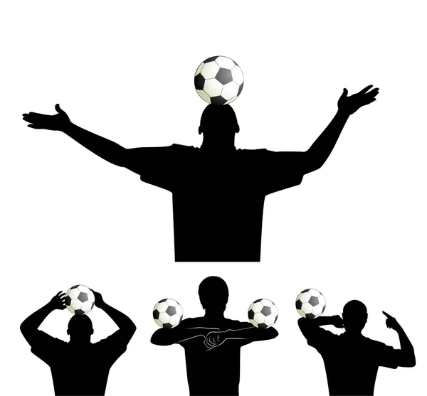 Silhouette of man with a Football — Stock Vector