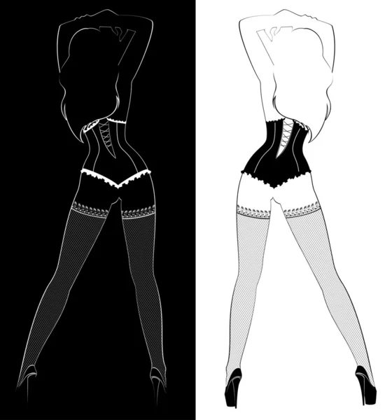 Vector sexy mujeres bailes striptease — Vector de stock
