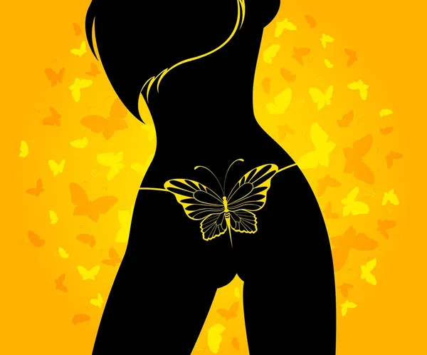 Silhouette de beau corps féminin — Image vectorielle