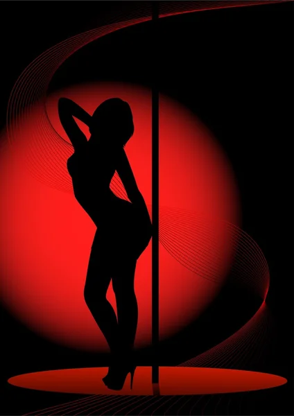 Vektor sexig tjej dansar striptease — Stock vektor