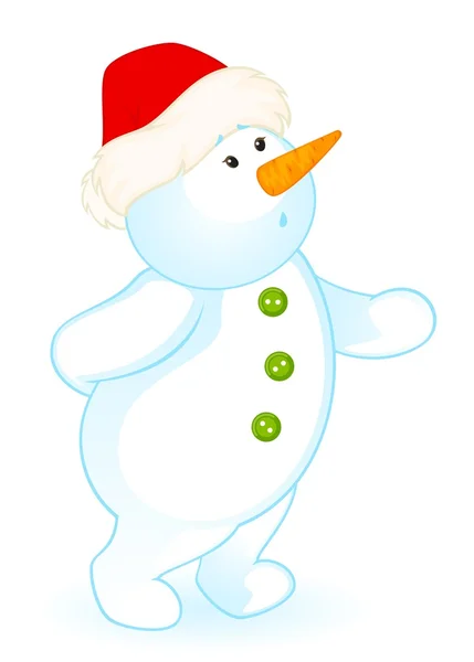 Cartoon beetje schattig sneeuwpop — Stockvector