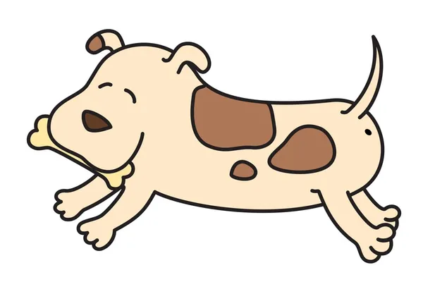 Εικονογράφηση του σκύλος cartoon τρώει — Διανυσματικό Αρχείο
