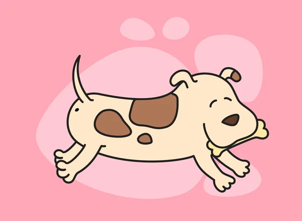 Ілюстрація мультиплікаційного собаки їсть — стоковий вектор