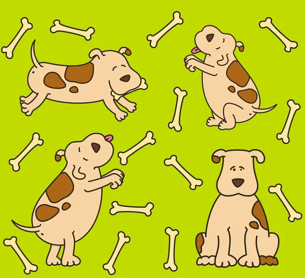 Sada kreslených psů — Stockový vektor