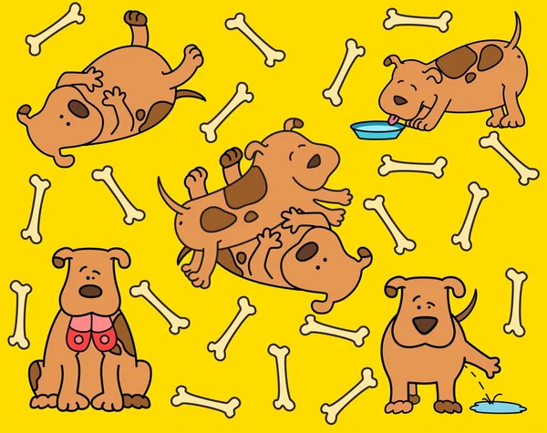 Set of cartoon dogs. — Stock Vector