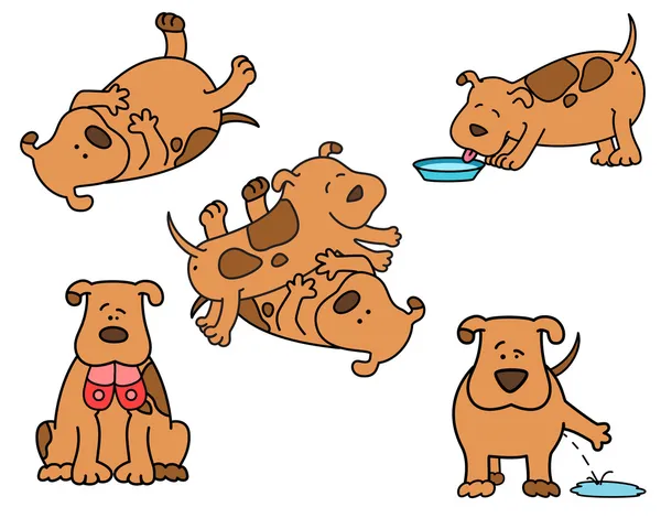 Set of cartoon dogs. — Stock Vector
